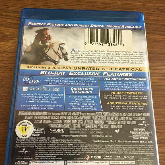 Robin Hood (Blu-ray Disc, 2012, Directors Cut) - Picture 2 of 4